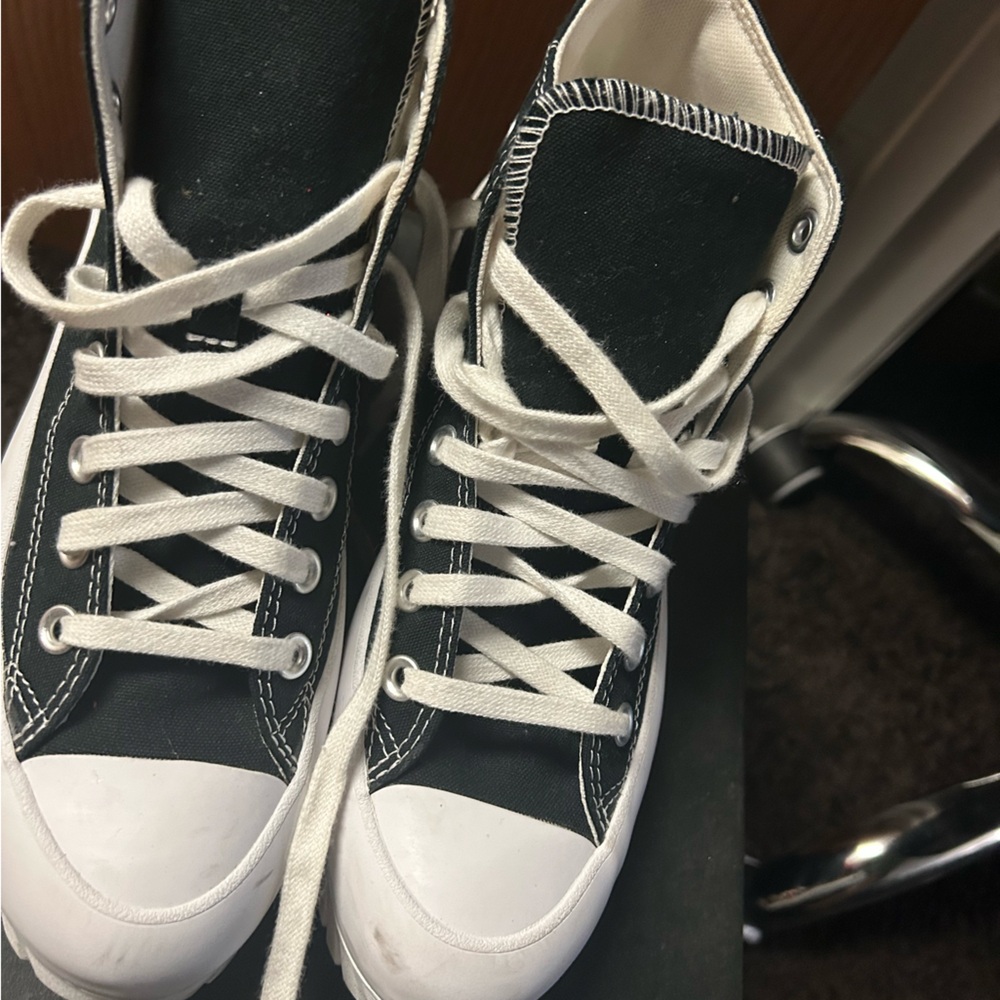 High-Top Black and White Sneakers